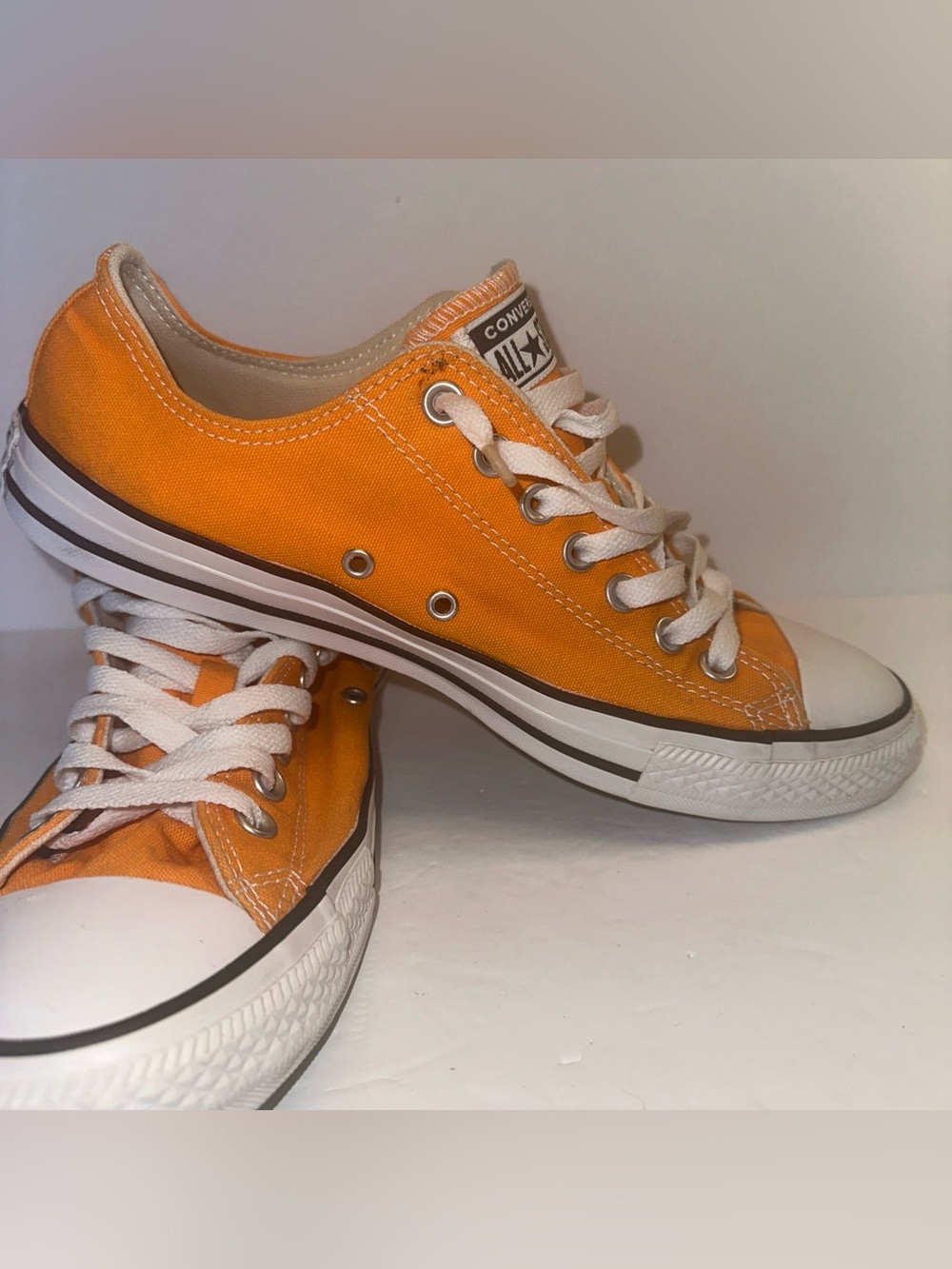 Converse Chuck Taylor All Star Orange Canvas Sneakers Men 9 Women 11 - Picture 6 of 15